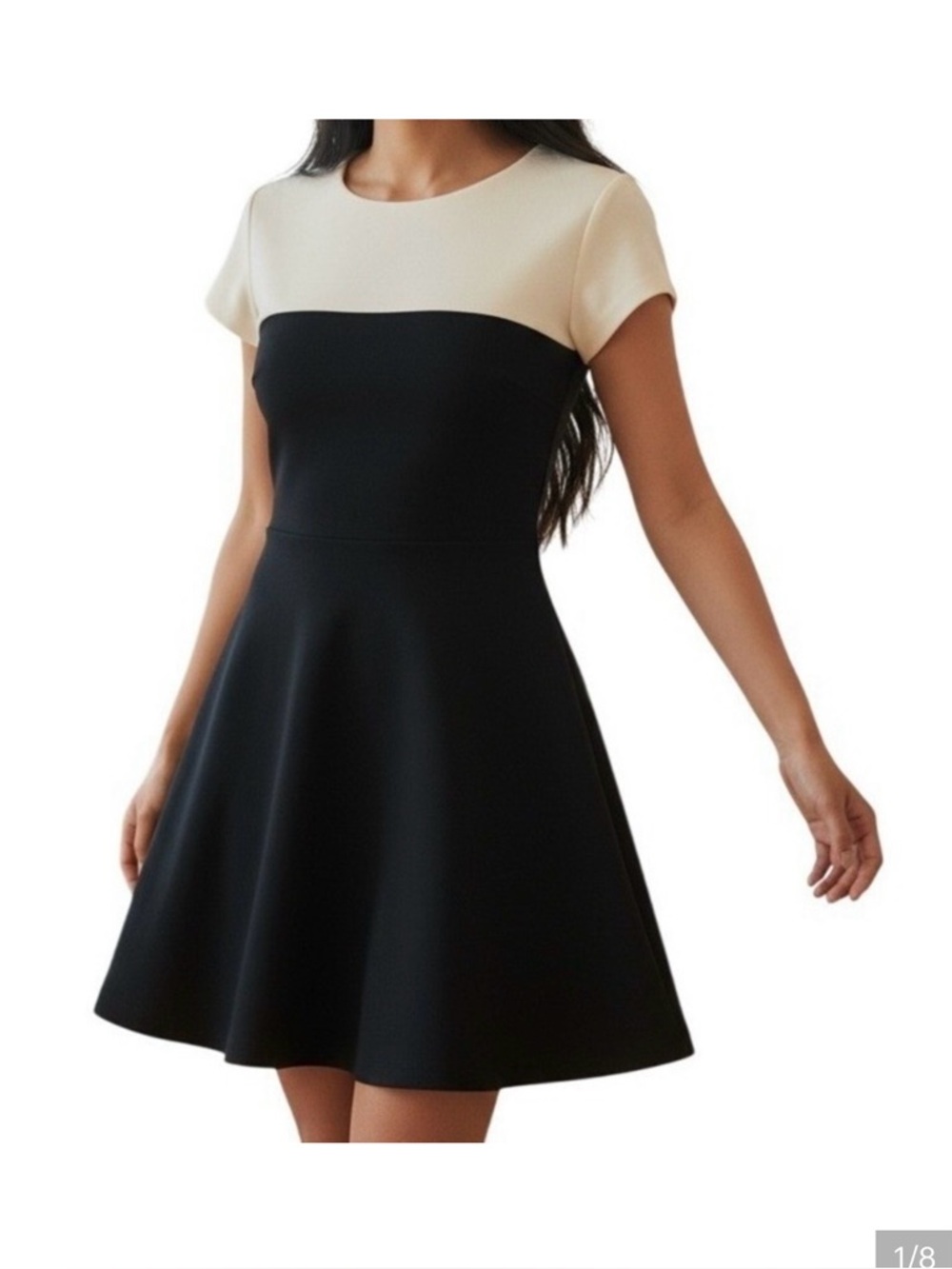 KATE SPADE SATURDAY Heavier Black & White Fit &‎ Flare Dress EUC Size XS
